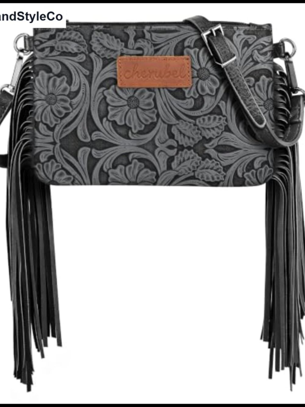 Faux Leather Western Crossbody Purse Fringe Tassel Convertible Wristlet